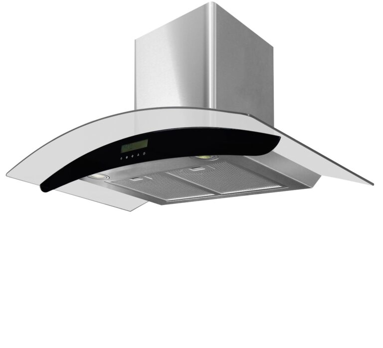 Curve glass range hood touch